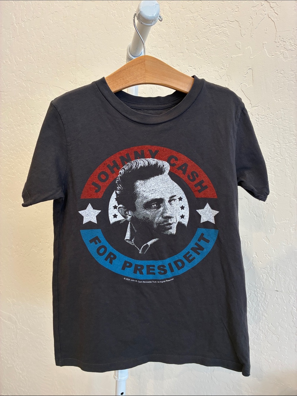 Rowdy Sprout Johnny Cash Graphic Tee - Black with Red & Blue Print